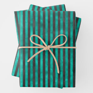 Turquoise Skulls and Sunflower Series Design 4 Wrapping Paper Sheets