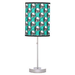 Turquoise Skulls and Sunflower Series Design 8  Table Lamp