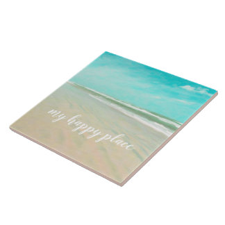 Turquoise Sky Beach Seascape Ceramic Tile