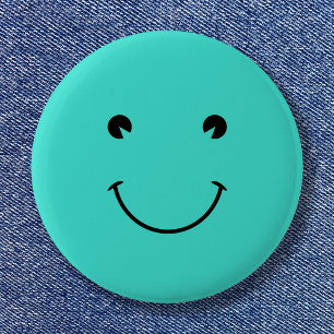 Turquoise  Smile Button
