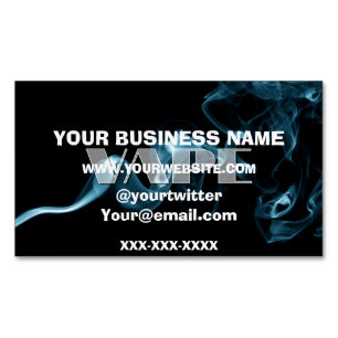 Turquoise Smoke Vape Landscape Magnetic Business Card