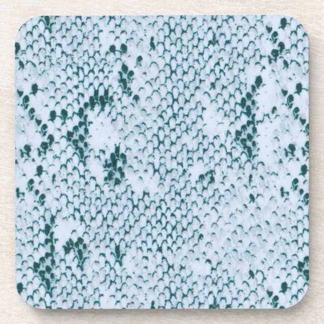 Turquoise Snake Skin Beverage Coaster (Front)