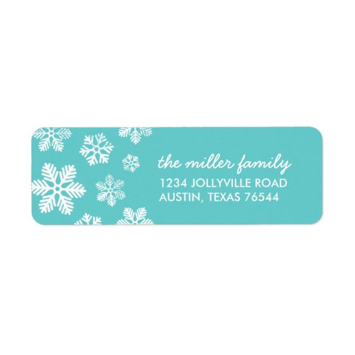 Turquoise Snowflakes Personalized Address Labels