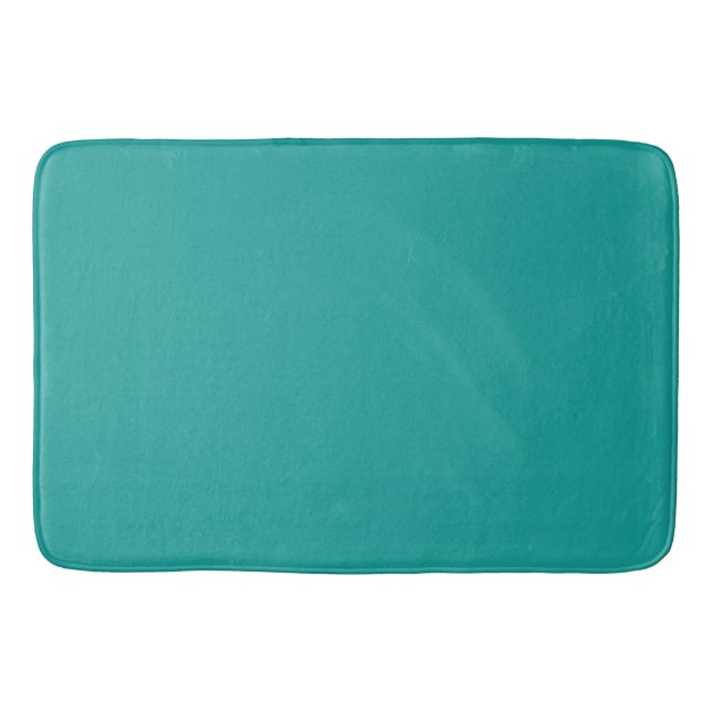 Turquoise Solid Color Bath Mat (Front)