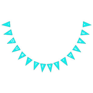 Turquoise Solid Color Bunting Flags