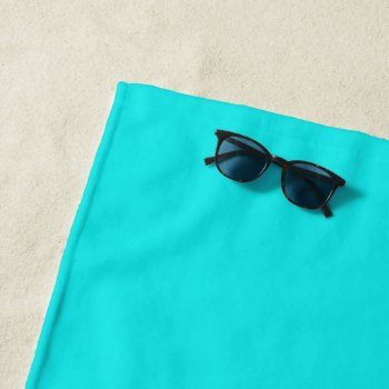 Turquoise Solid Color Customize It Beach Towel by SimplyColor at Zazzle