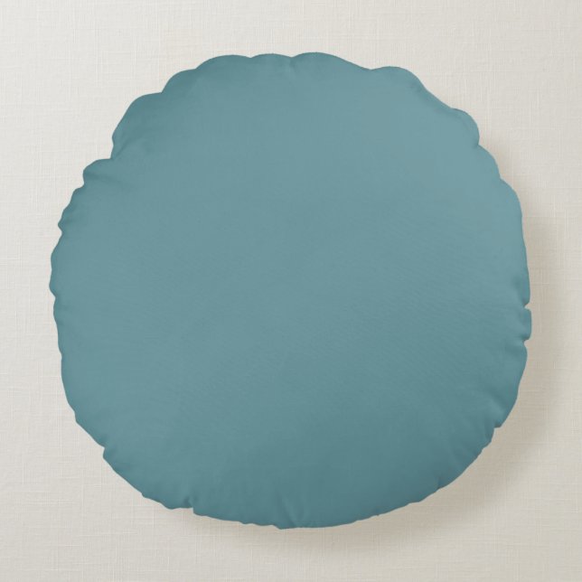 Turquoise Solid Color, Modern, Lovely, Simple Round Pillow (Front)