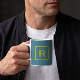 Turquoise Solid Color Plain Personal Coffee Mug