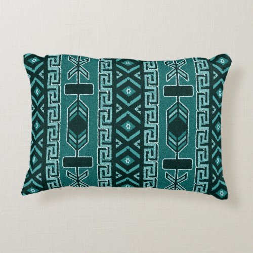 Turquoise Southwestern Tribal Aztec Pattern Decorative Pillow