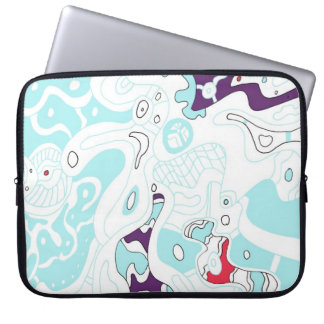 "Turquoise Space" Abstract Laptop Sleeve