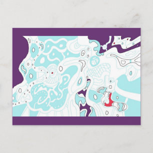 "Turquoise Space" Abstract Postcard