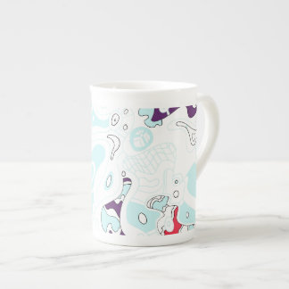 "Turquoise Space" Digital Abstract Art Poster Bone China Mug