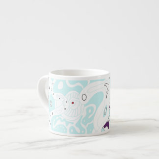 "Turquoise Space" Digital Abstract Art Poster Espresso Cup