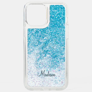 Turquoise sparkle and glitter gradient template speck iPhone 12 pro max case