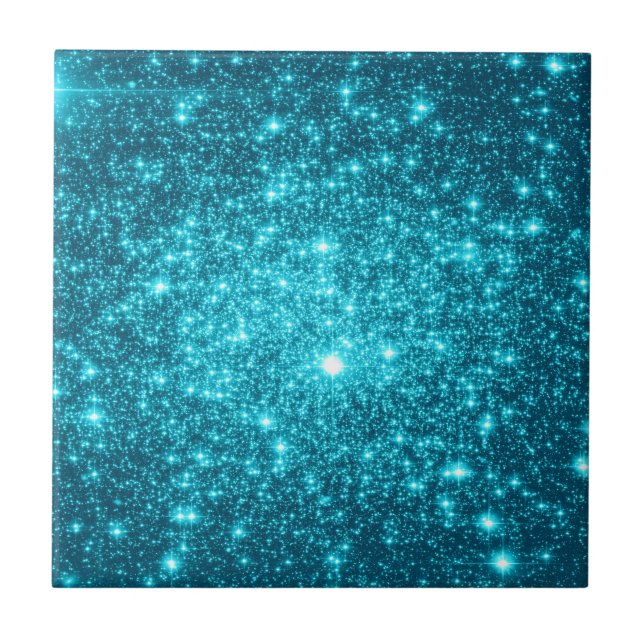 Turquoise Sparkle Ceramic Tile (Front)