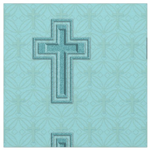 Turquoise Sparkle Cross Fabric