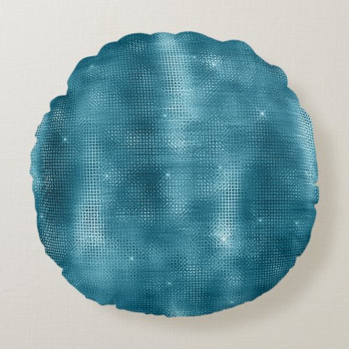 Turquoise Sparkle  Round Pillow