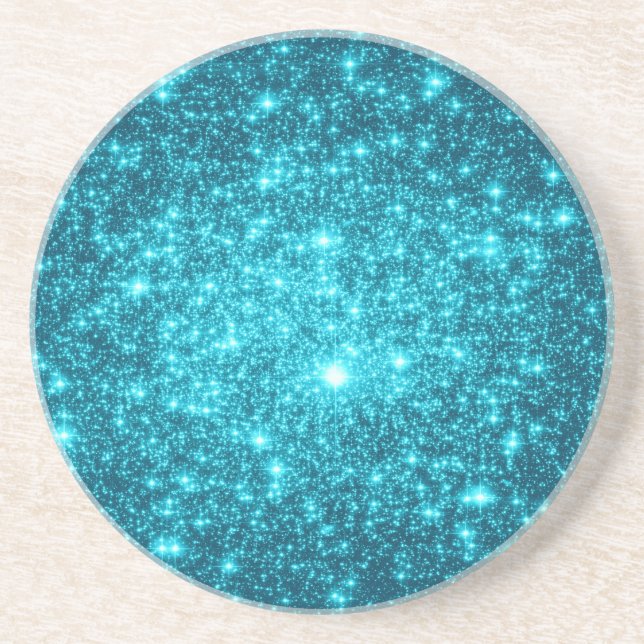 Turquoise Sparkle Sandstone Coaster (Front)