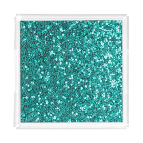 Turquoise Sparkles Bright Close_Up Foundation Acrylic Tray