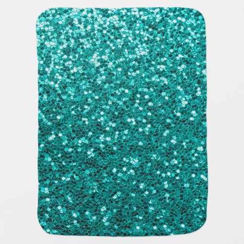 Turquoise Sparkles Bright Close_Up Foundation Baby Blanket