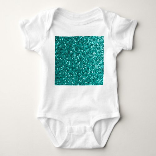 Turquoise Sparkles Bright Close_Up Foundation Baby Bodysuit