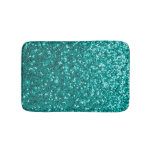 Turquoise Sparkles: Bright Close-Up Foundation Bath Mat