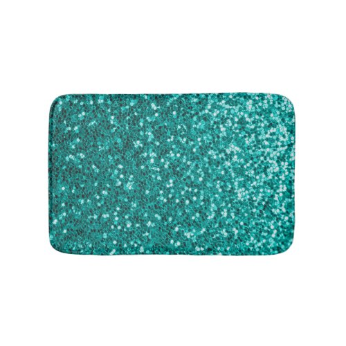 Turquoise Sparkles Bright Close_Up Foundation Bath Mat