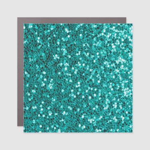 Turquoise Sparkles Bright Close_Up Foundation Car Magnet