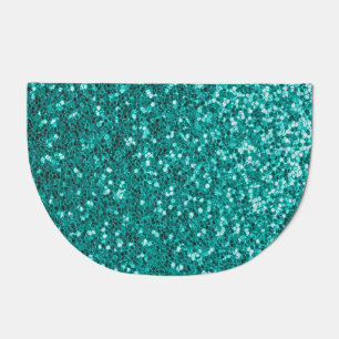 Turquoise Sparkles: Bright Close-Up Foundation Doormat