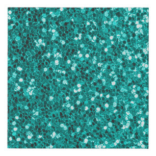Turquoise Sparkles: Bright Close-Up Foundation Faux Canvas Print