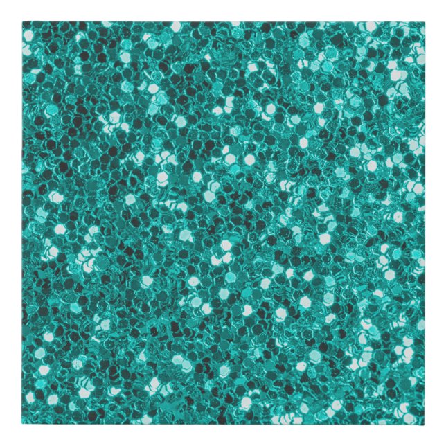 Turquoise Sparkles: Bright Close-Up Foundation Faux Canvas Print (Front)