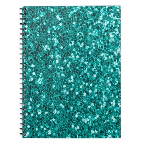 Turquoise Sparkles Bright Close_Up Foundation Notebook
