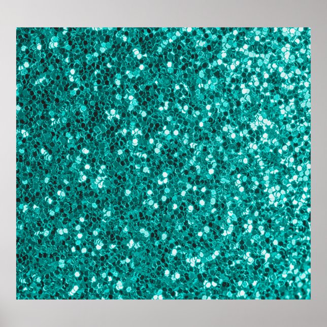 Turquoise Sparkles: Bright Close-Up Foundation Poster (Front)