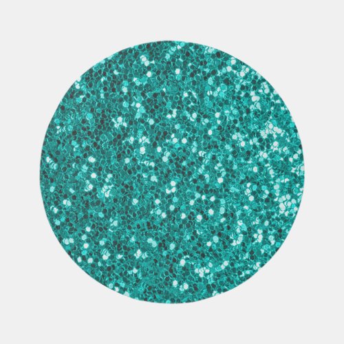 Turquoise Sparkles Bright Close_Up Foundation Rug