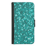 Turquoise Sparkles: Bright Close-Up Foundation Samsung Galaxy S5 Wallet Case