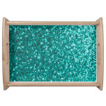 Turquoise Sparkles: Bright Close-Up Foundation Serving Tray