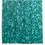 Turquoise Sparkles: Bright Close-Up Foundation Shower Curtain