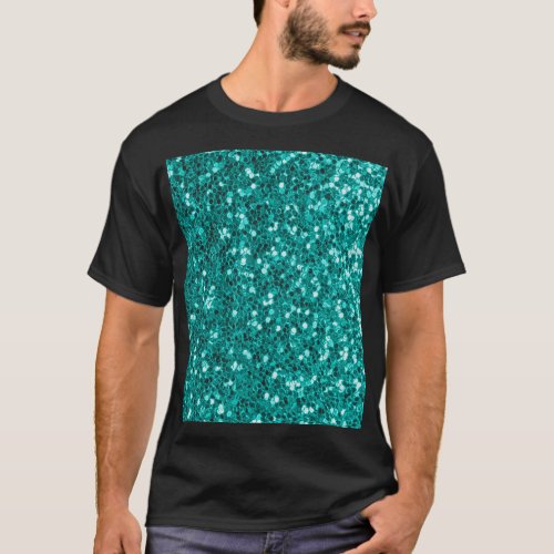 Turquoise Sparkles Bright Close_Up Foundation T_Shirt