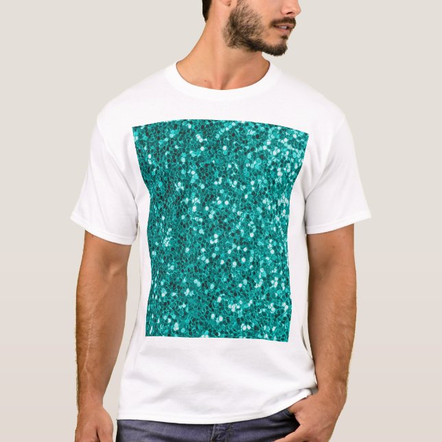 Turquoise Sparkles: Bright Close-Up Foundation T-Shirt (Front)