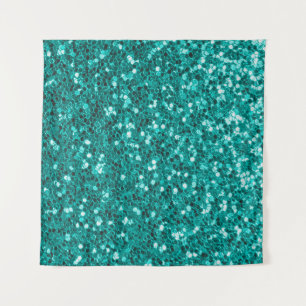 Turquoise Sparkles: Bright Close-Up Foundation Tapestry