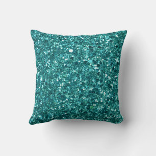 Turquoise Sparkling Background Pattern Throw Pillow