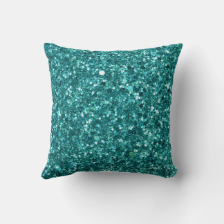 Turquoise Sparkling Background Pattern Throw Pillow