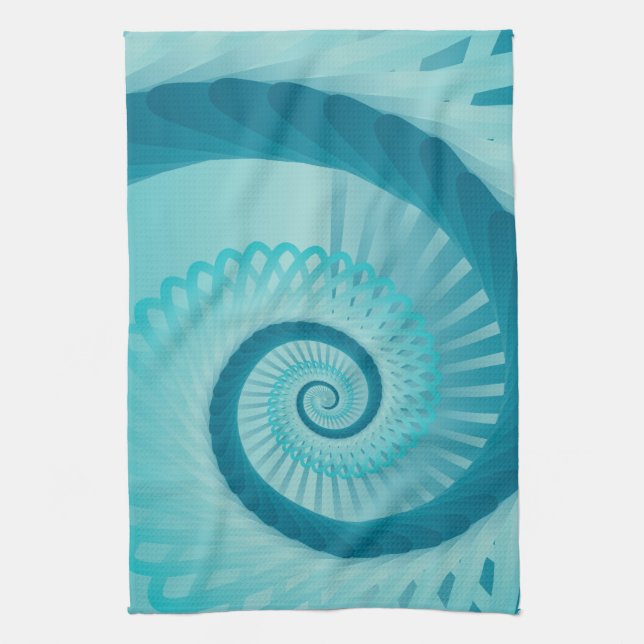 Turquoise Spiral Towel (Vertical)