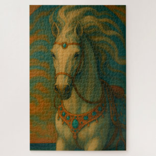 Turquoise Spirit, The dancing Horse Jigsaw Puzzle