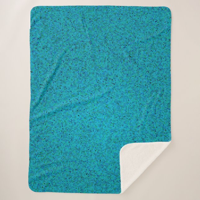 Turquoise Spray Sherpa Blanket (Front)