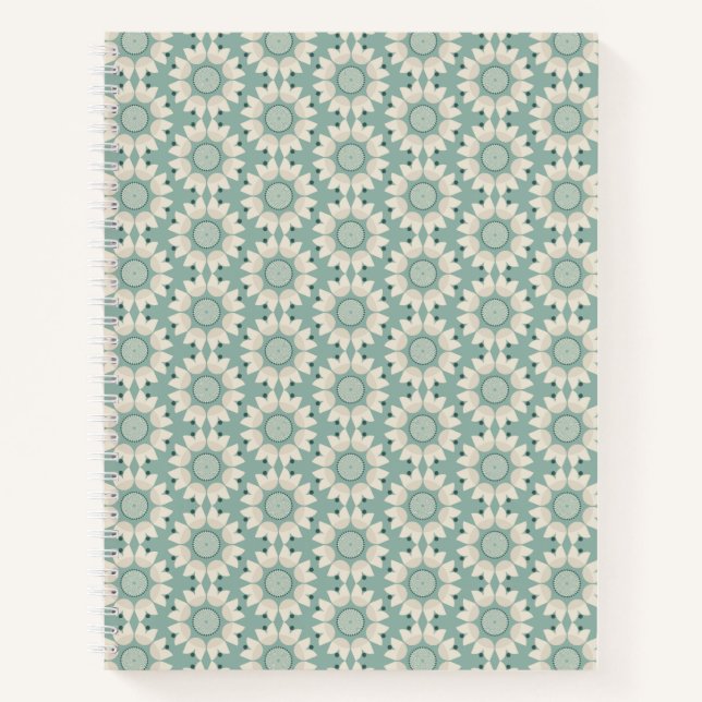 Turquoise spring flowers notebook (Front)