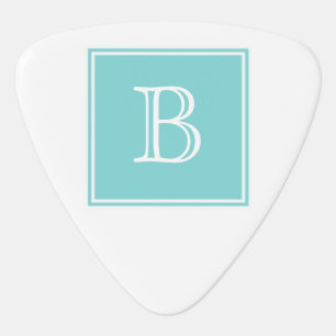 Turquoise Square Monogram Guitar Pick
