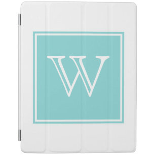 Turquoise Square Monogram iPad Smart Cover