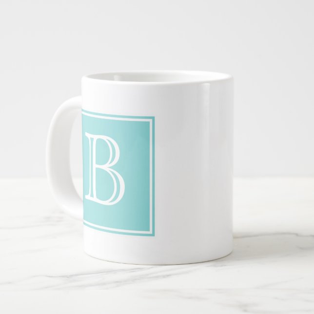Turquoise Square Monogram Specialty Mug (Front Left)