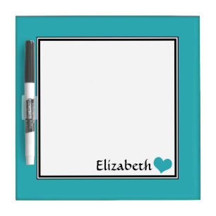 Turquoise Square Personalized 8" Dry-Erase Board